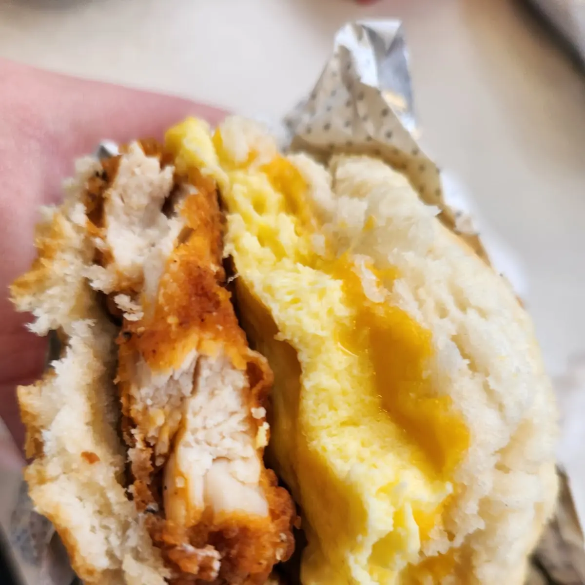 Spicy Chicken Egg and Cheese Biscuit