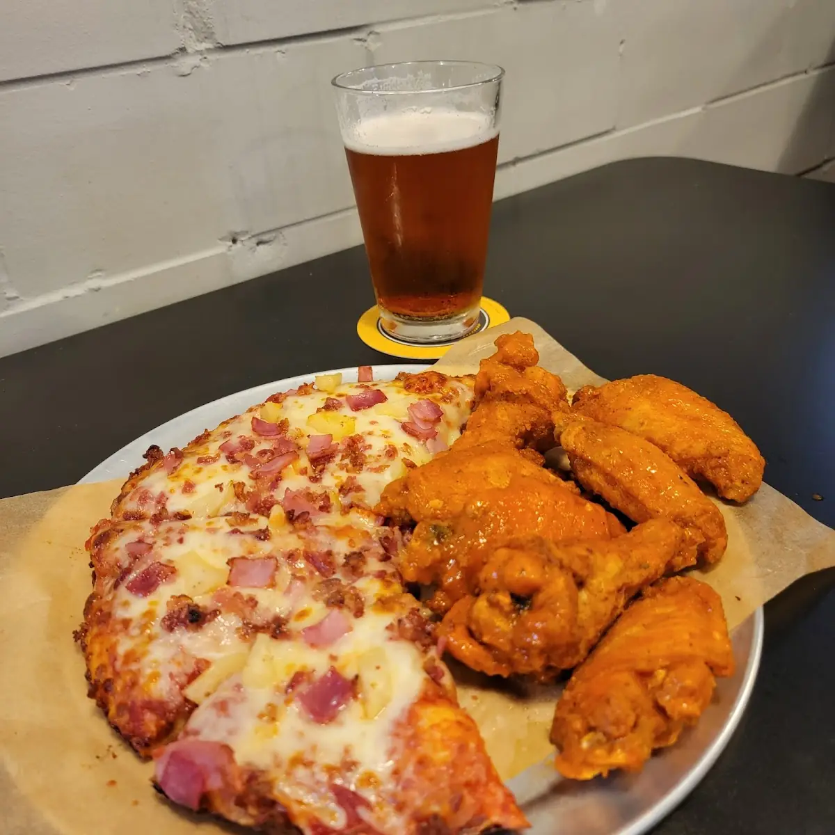 Hawaiian Pizza and Chicken Wings