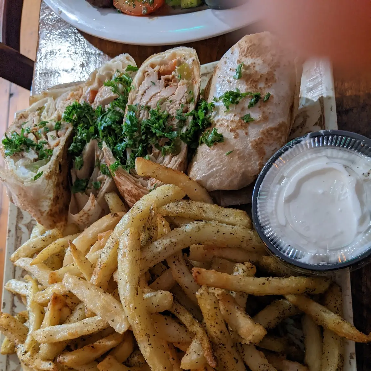 Chicken Shawarma Wrap with Fries