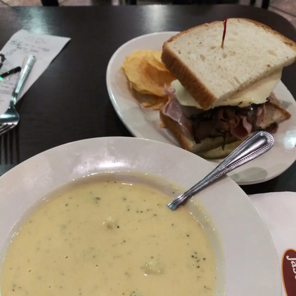 Broccoli Cheddar Soup and Half Sandwich