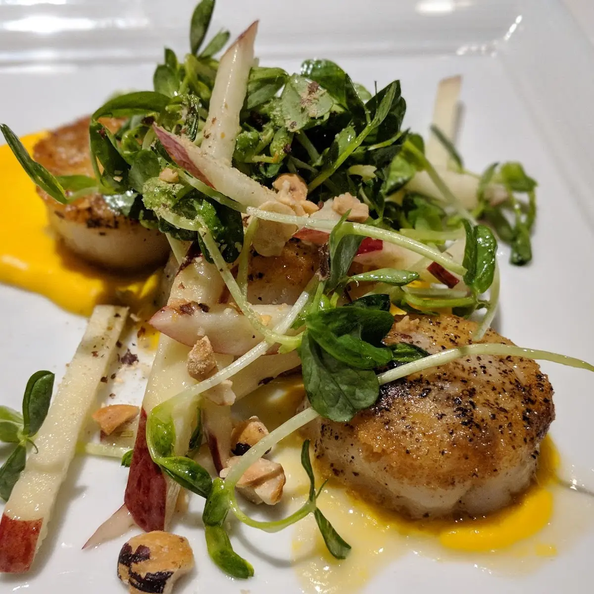 Flat Iron Seared Scallops, Neros Steakhouse