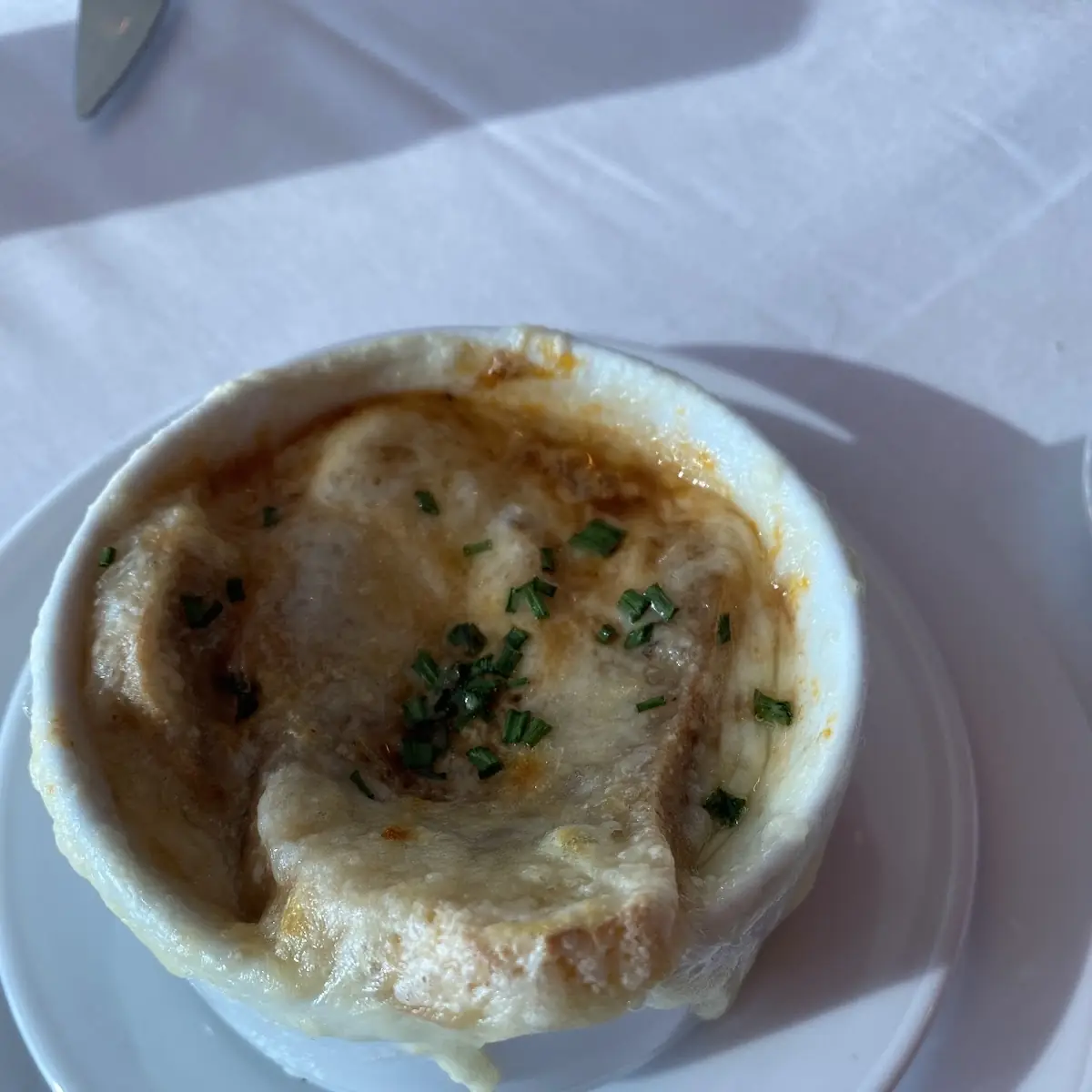 Traditional Onion Soup, Neros Steakhouse