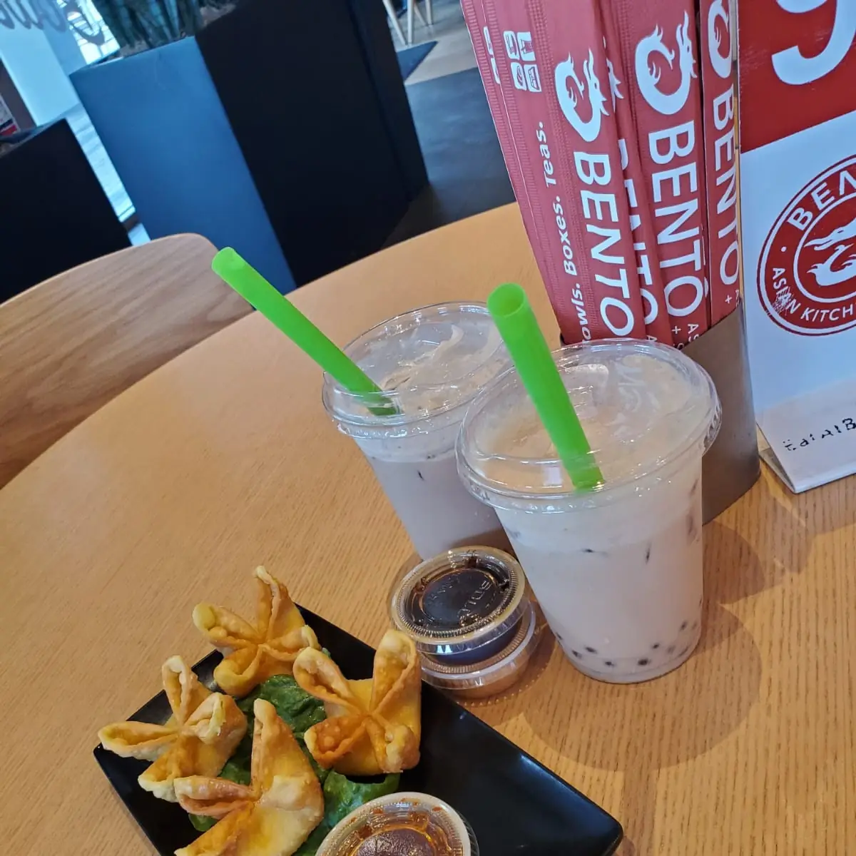 Krab Rangoon and Boba Tea