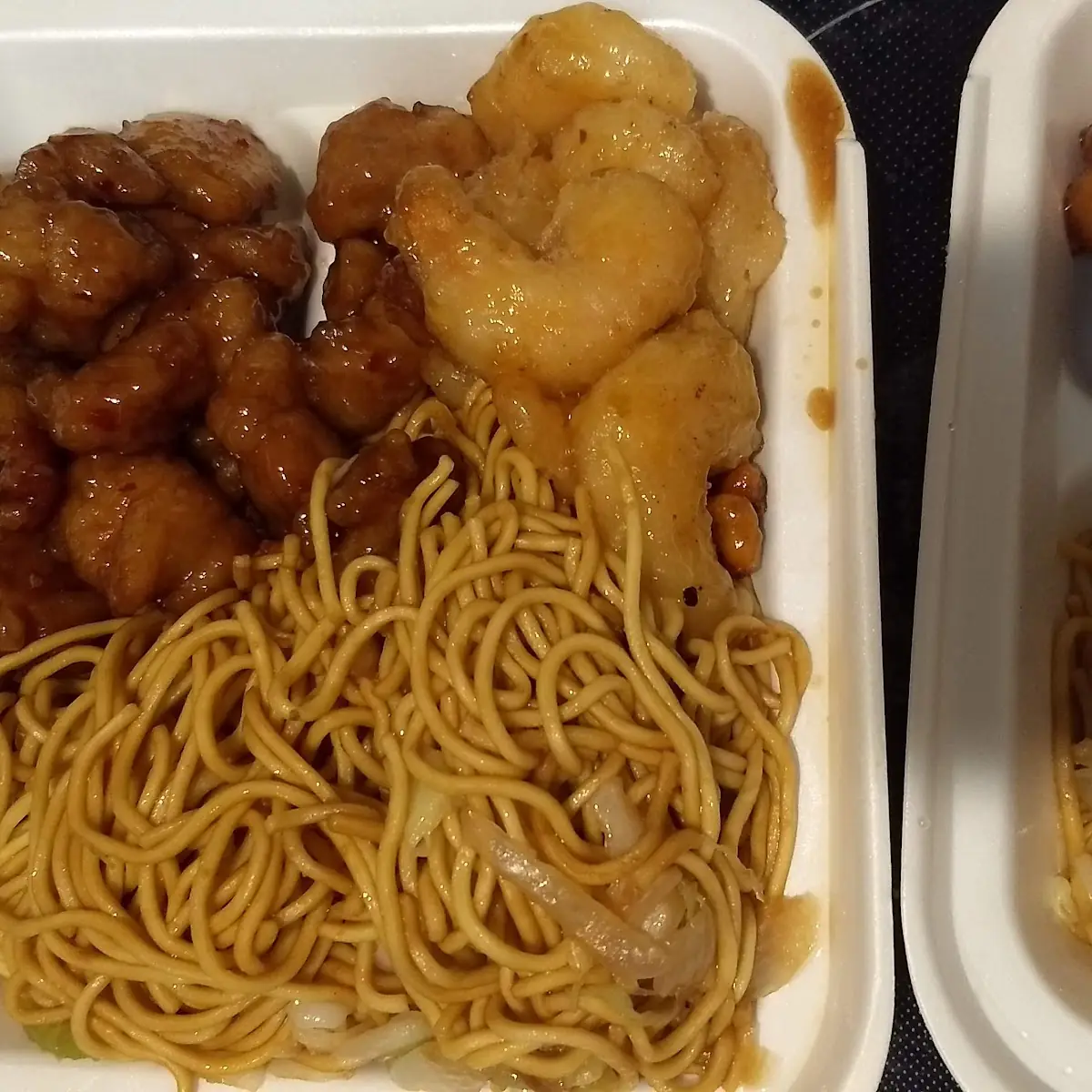 Orange Chicken Broccoli Chow Mein Noodles