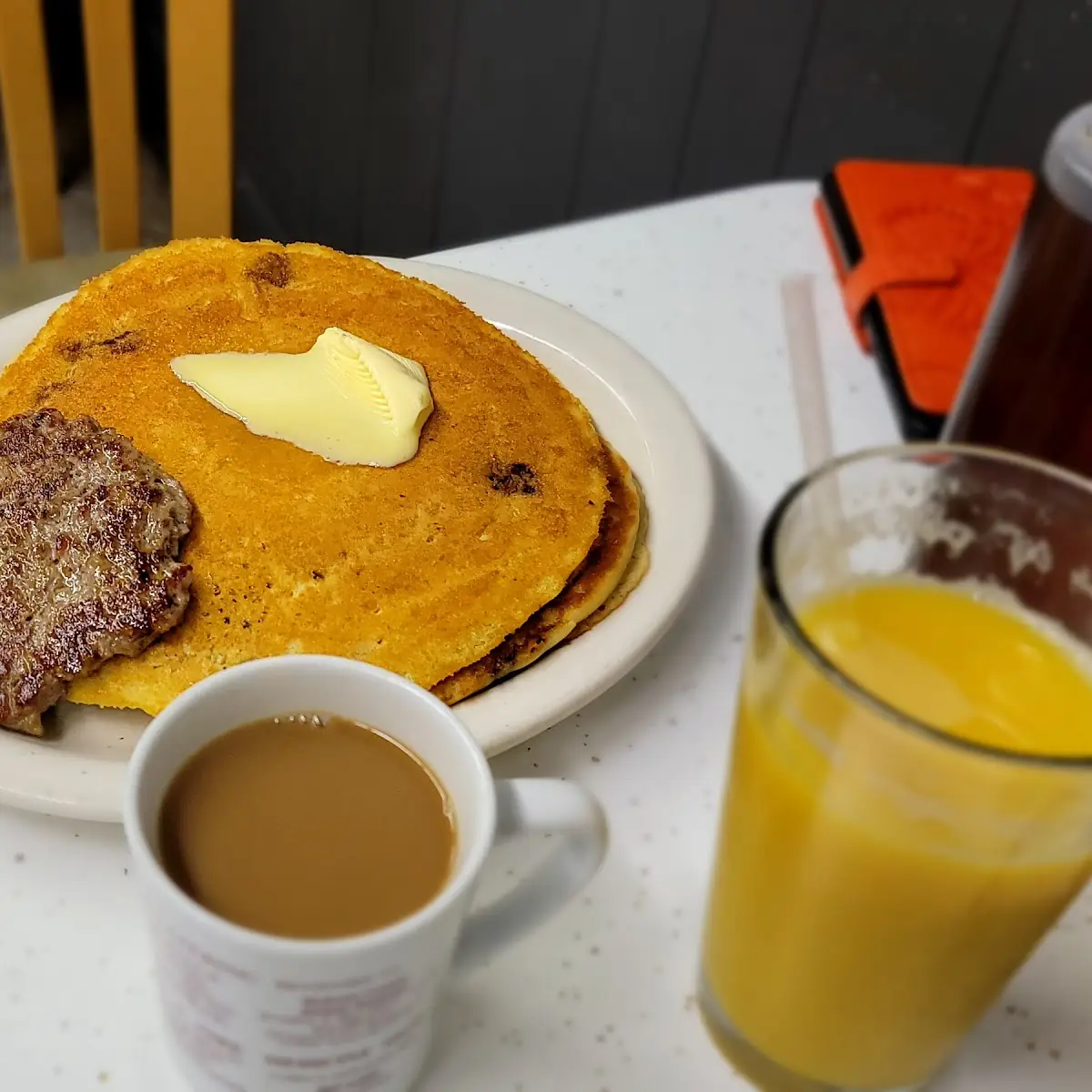 Blueberry Pancakes and Sausage