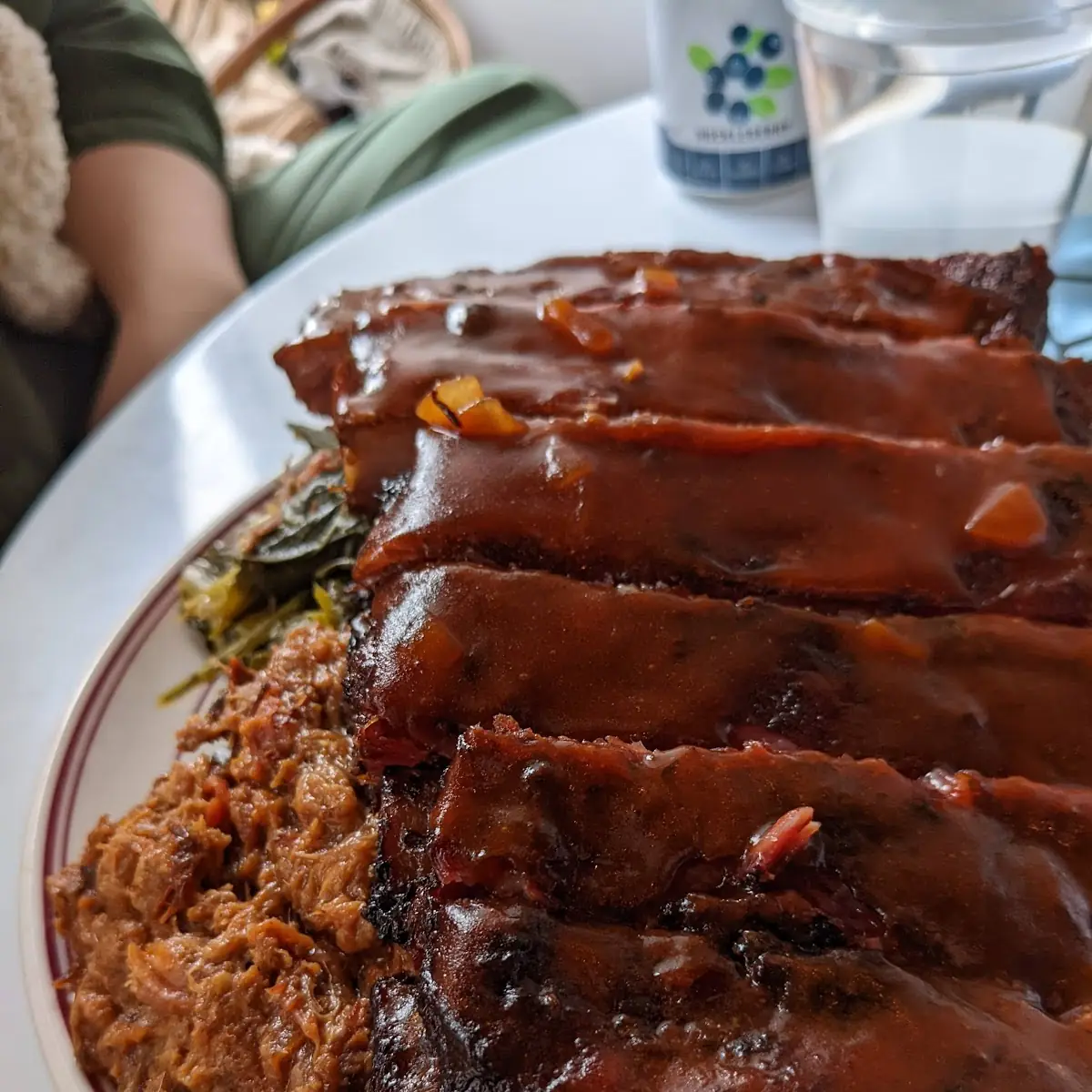 BBQ Ribs Pulled Pork Collard Greens