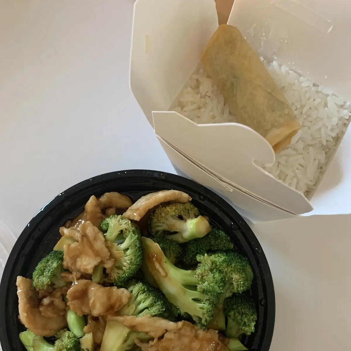 Chicken and Broccoli Combination Plate with White Rice