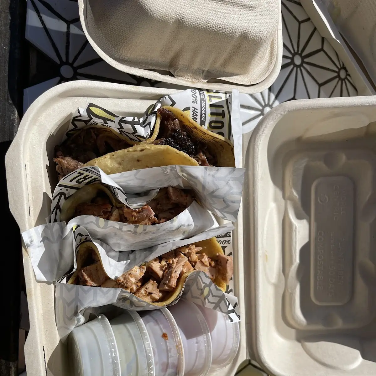 Brisket Taco and Chicken Tacos