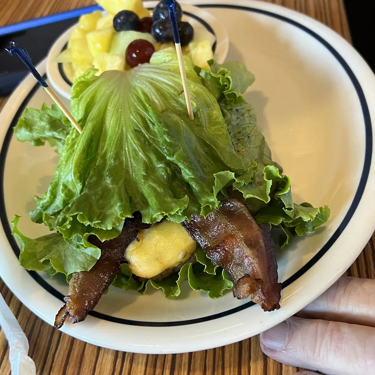 Double Bacon Burger with Lettuce Wrap