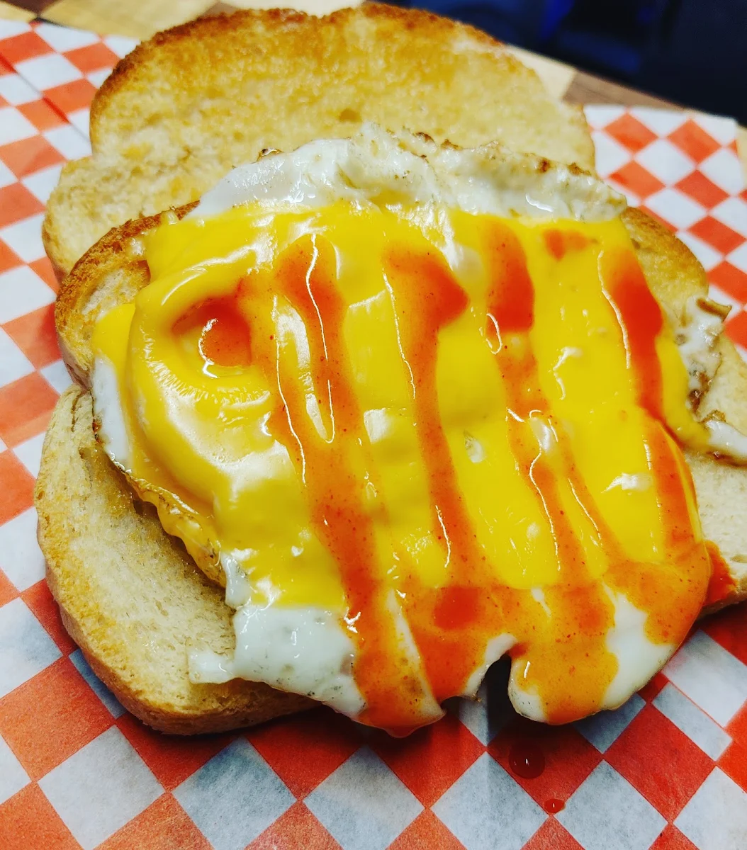 Eggs Sandwich with Hot Sauce