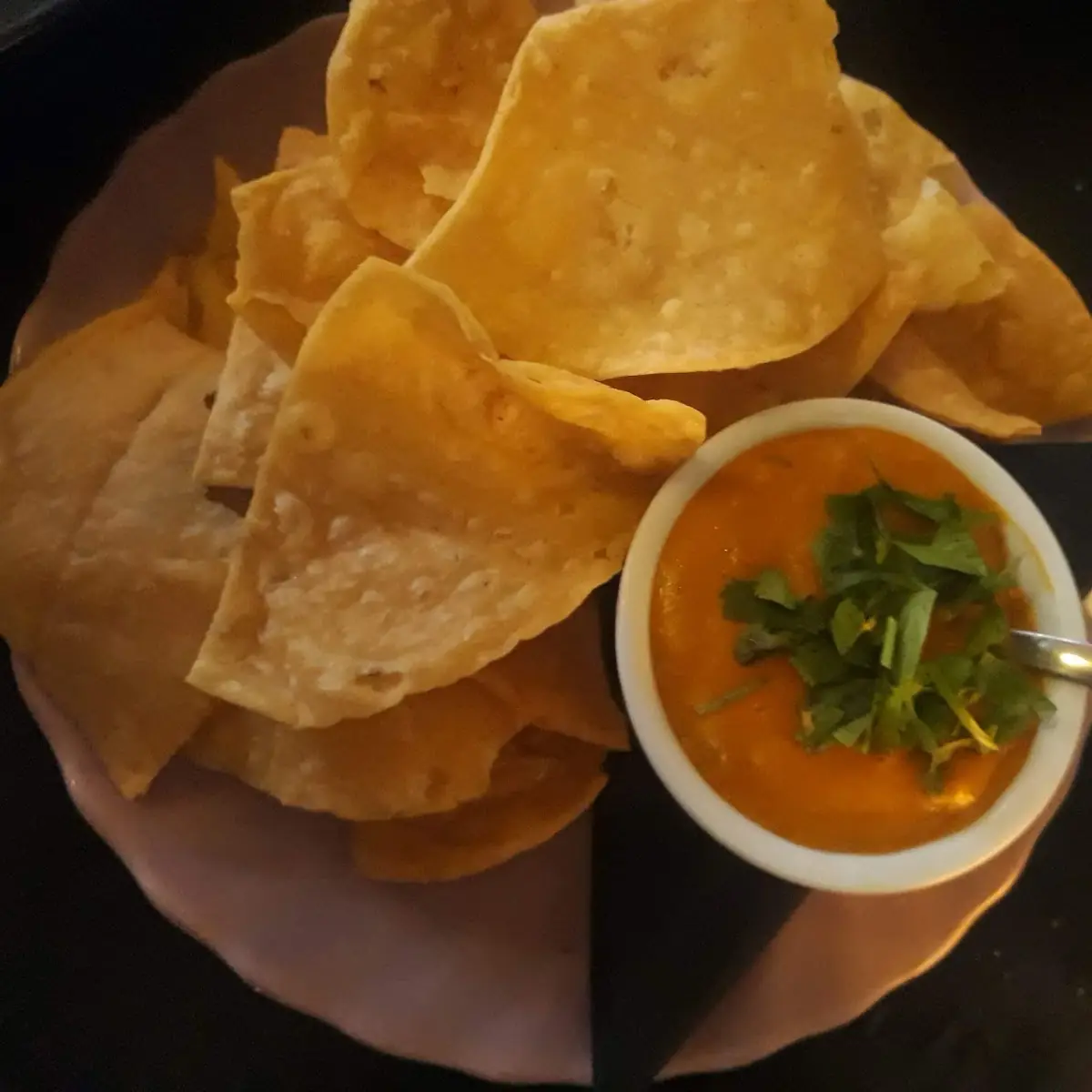 Carrot Queso Dip w Chips Crackers