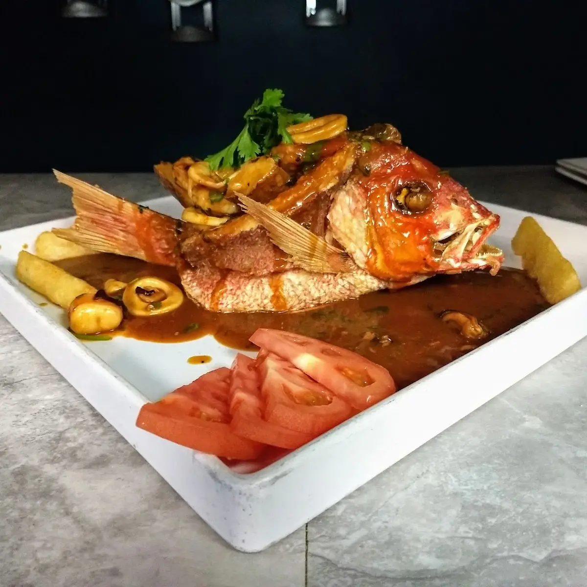 Red Snapper with Seafood