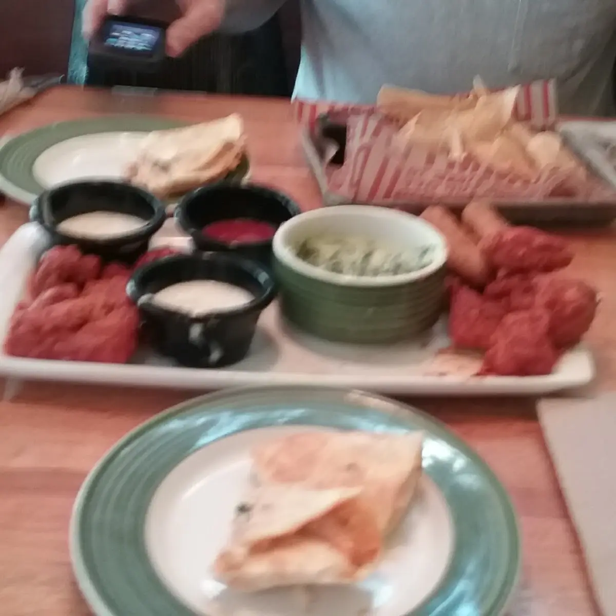 Spinach Dip and Chips and Boneless Buffalo Wings