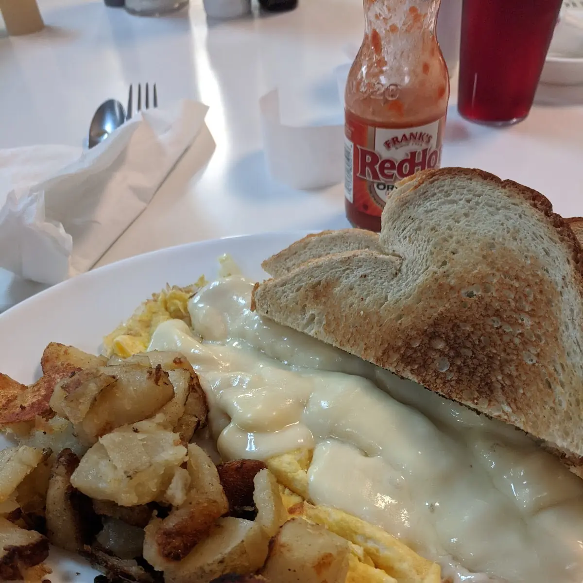 Two Eggs with Onions and Cheese