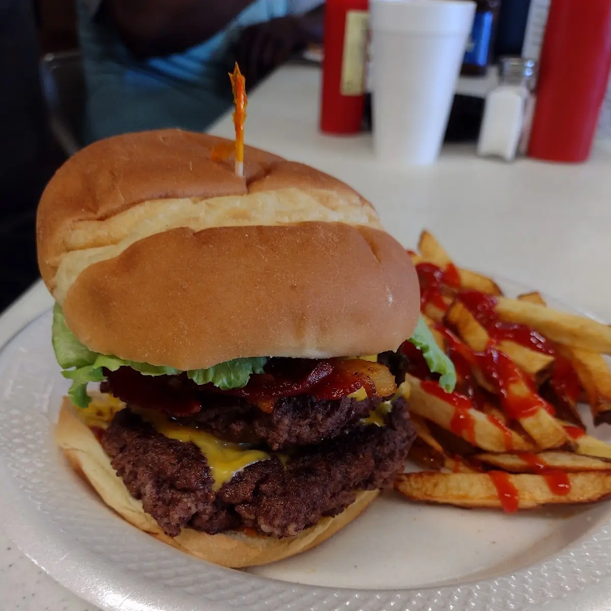 Double Cheeseburger and Fries