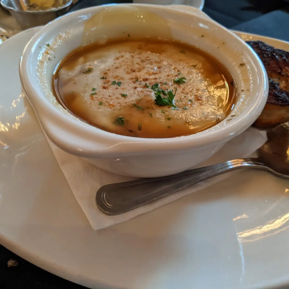 French Onion Soup with Melted Cheese