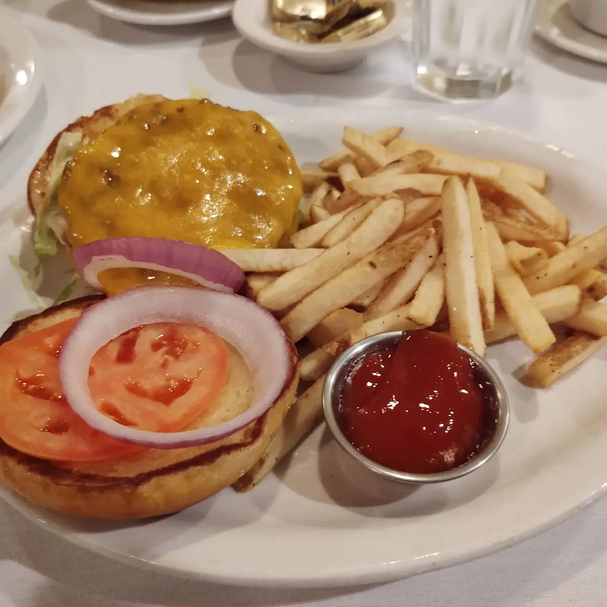 Cheese Burger and Fries