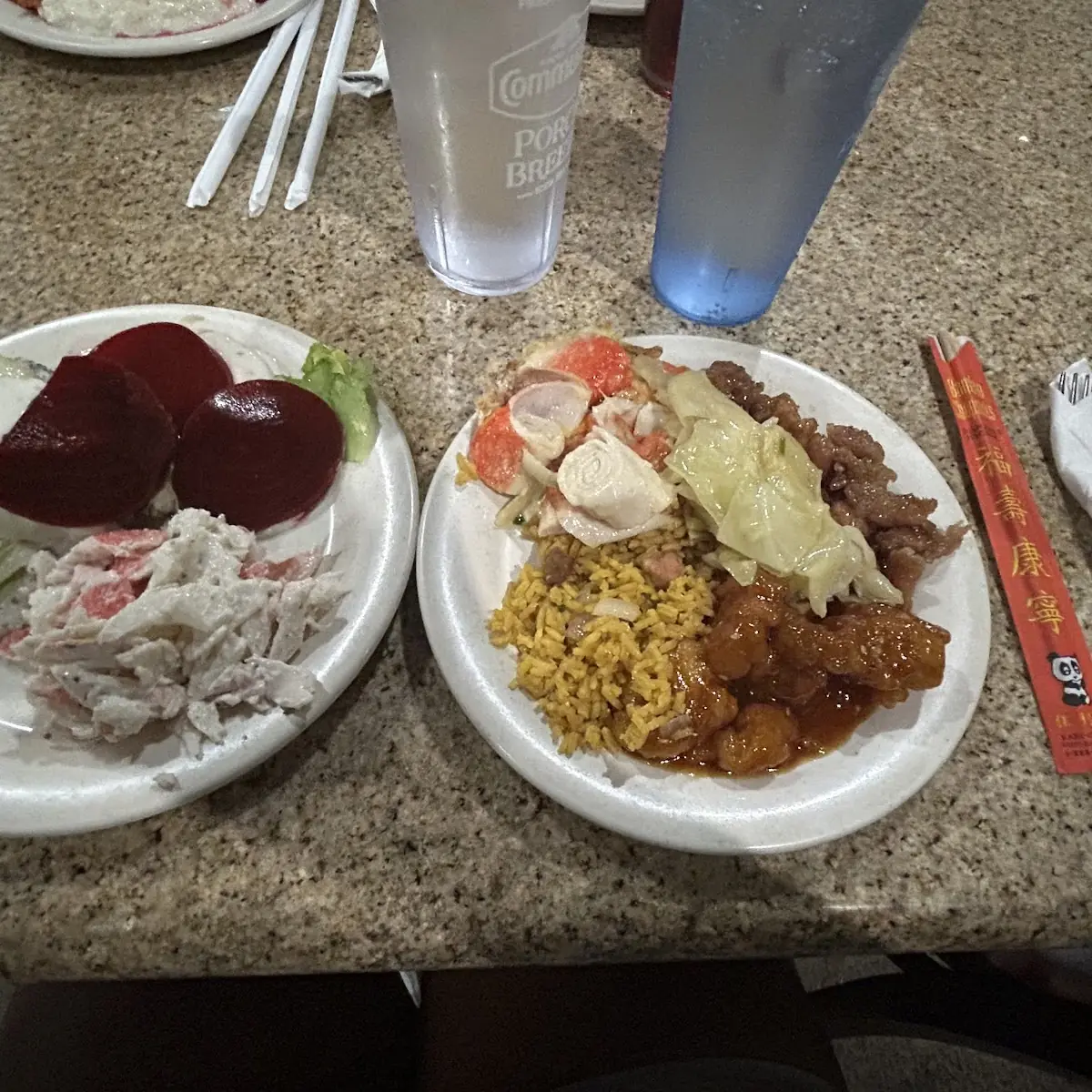 Sesame Chicken Pork Fried Rice Cabbage Etc