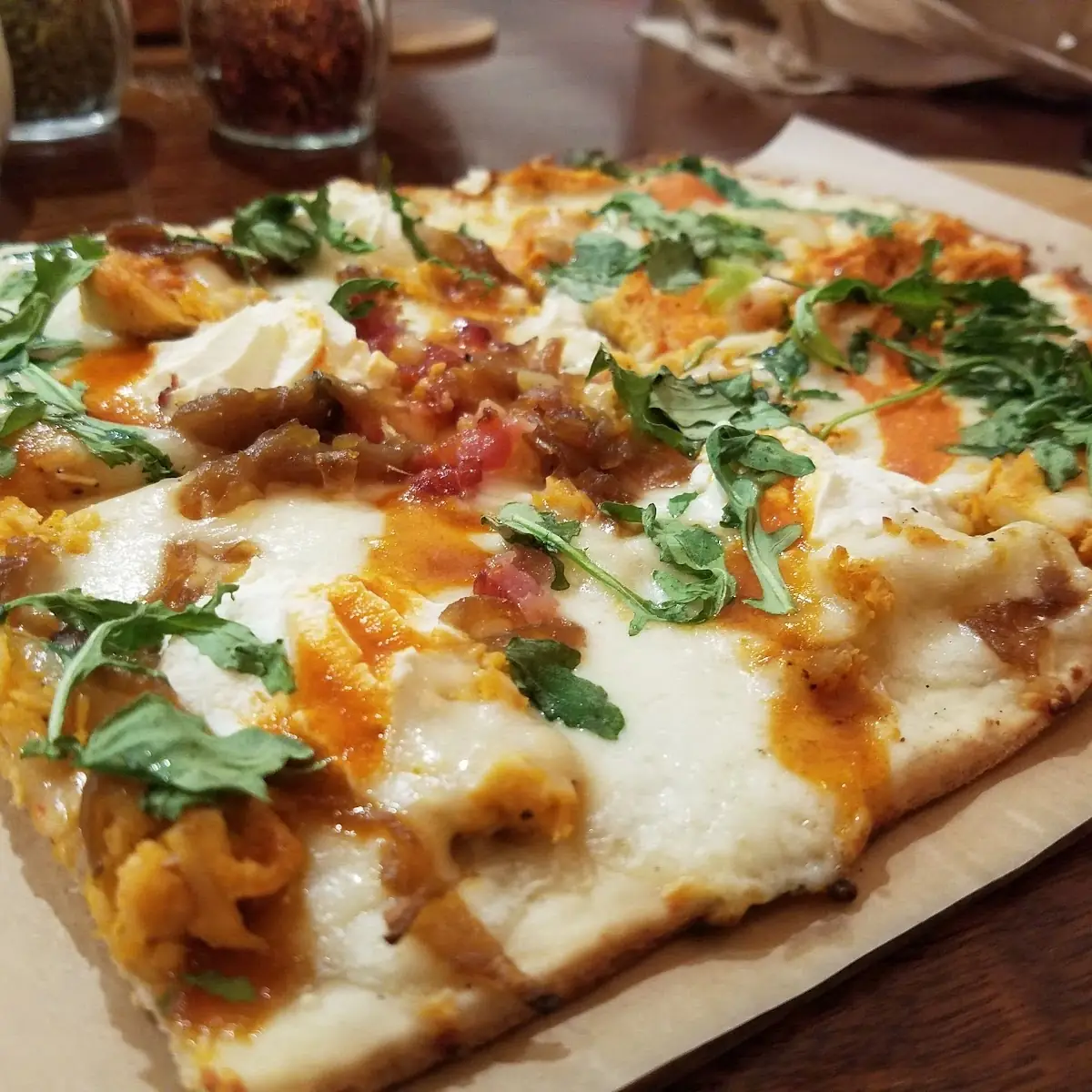 Meat 3 and Buffalo Chicken Pizza