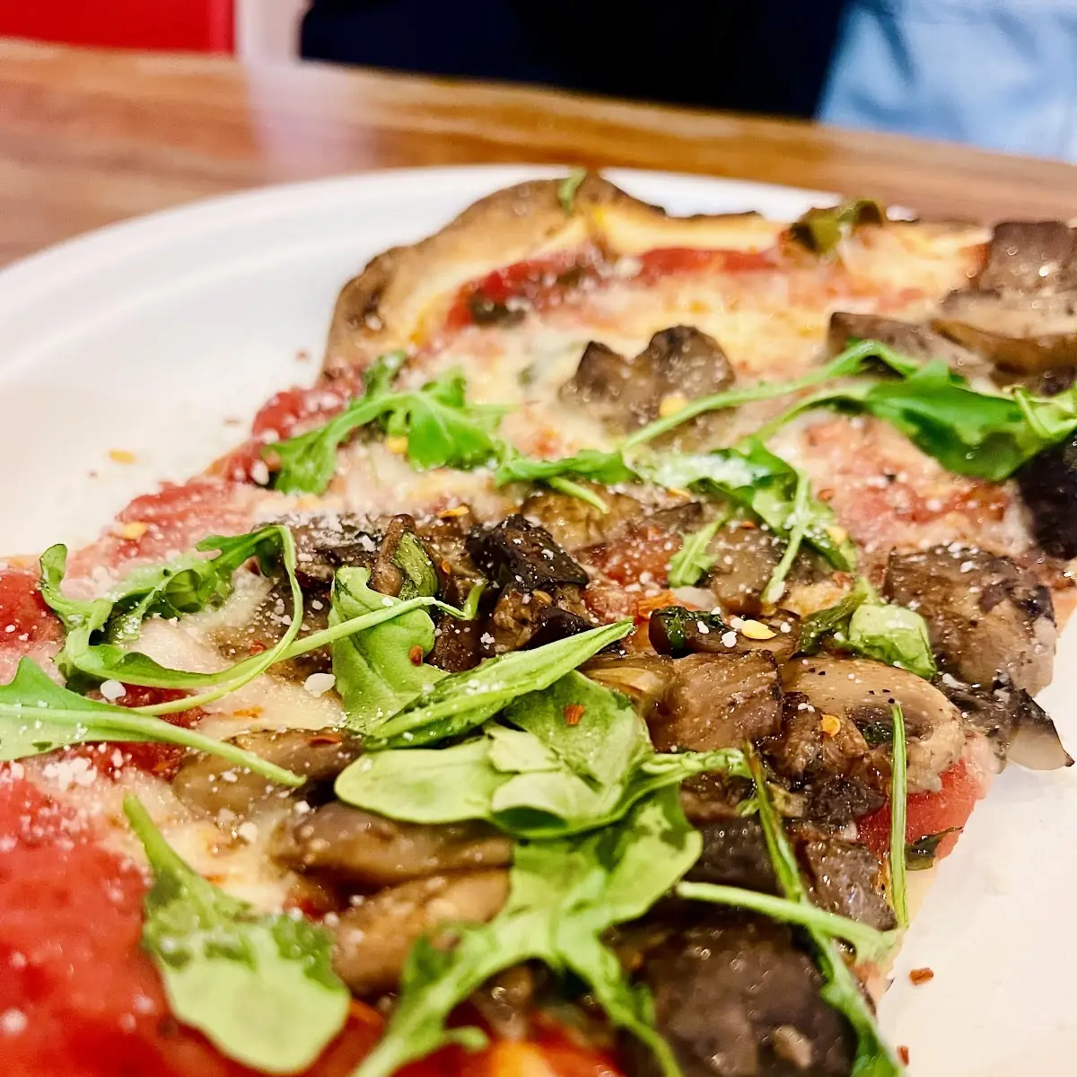 Organic Thin Crust Cheese Pizza with Mushrooms
