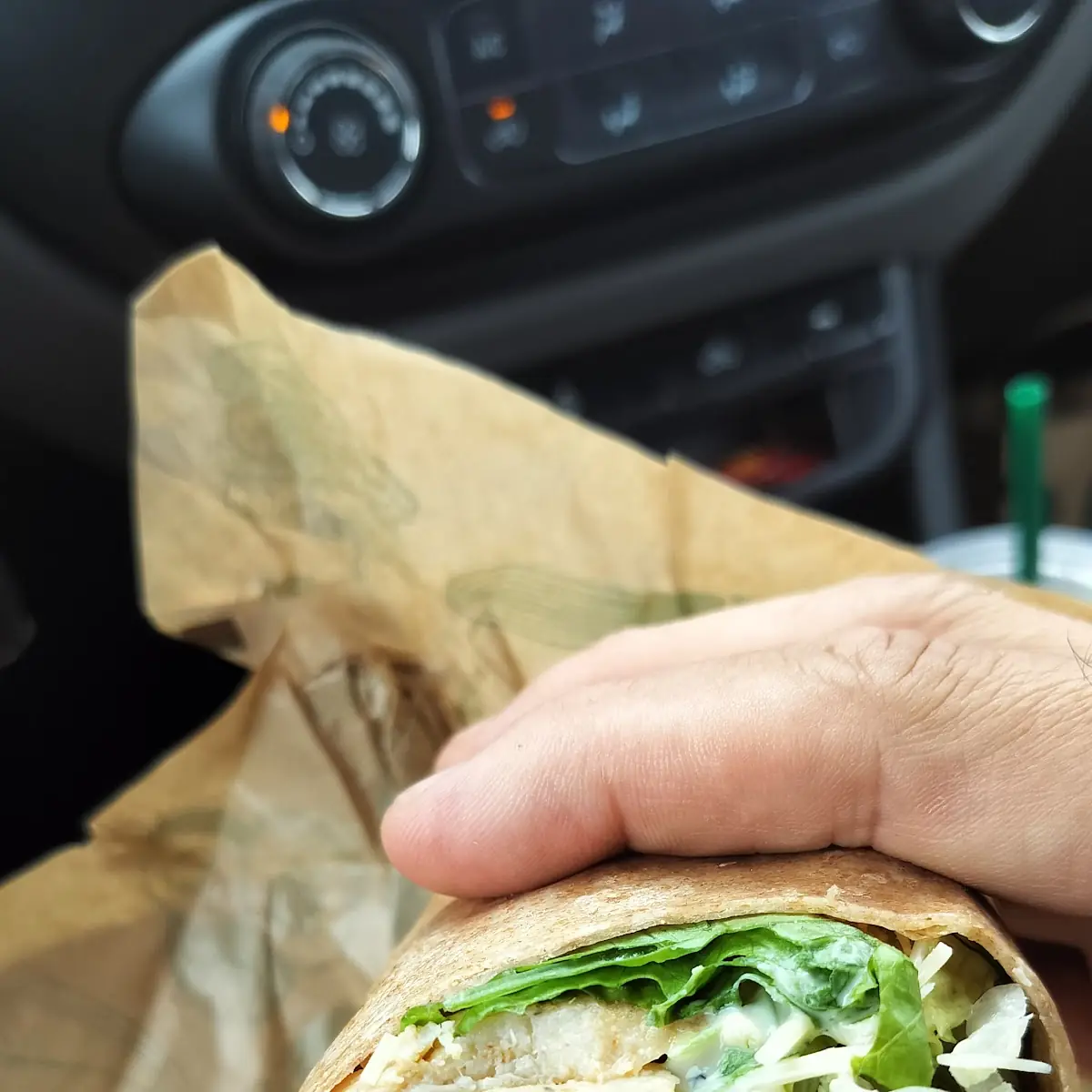 Grilled Chicken Caesar Wrap with Romaine Parmesan and Caesar Dressing