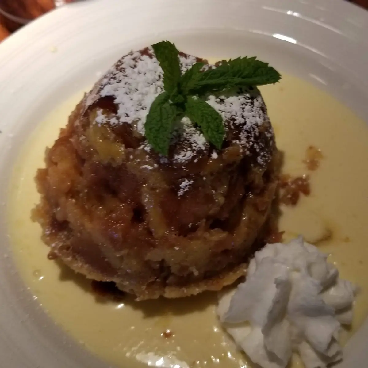 Sourdough Bread Pudding with Vanilla Ice Cream