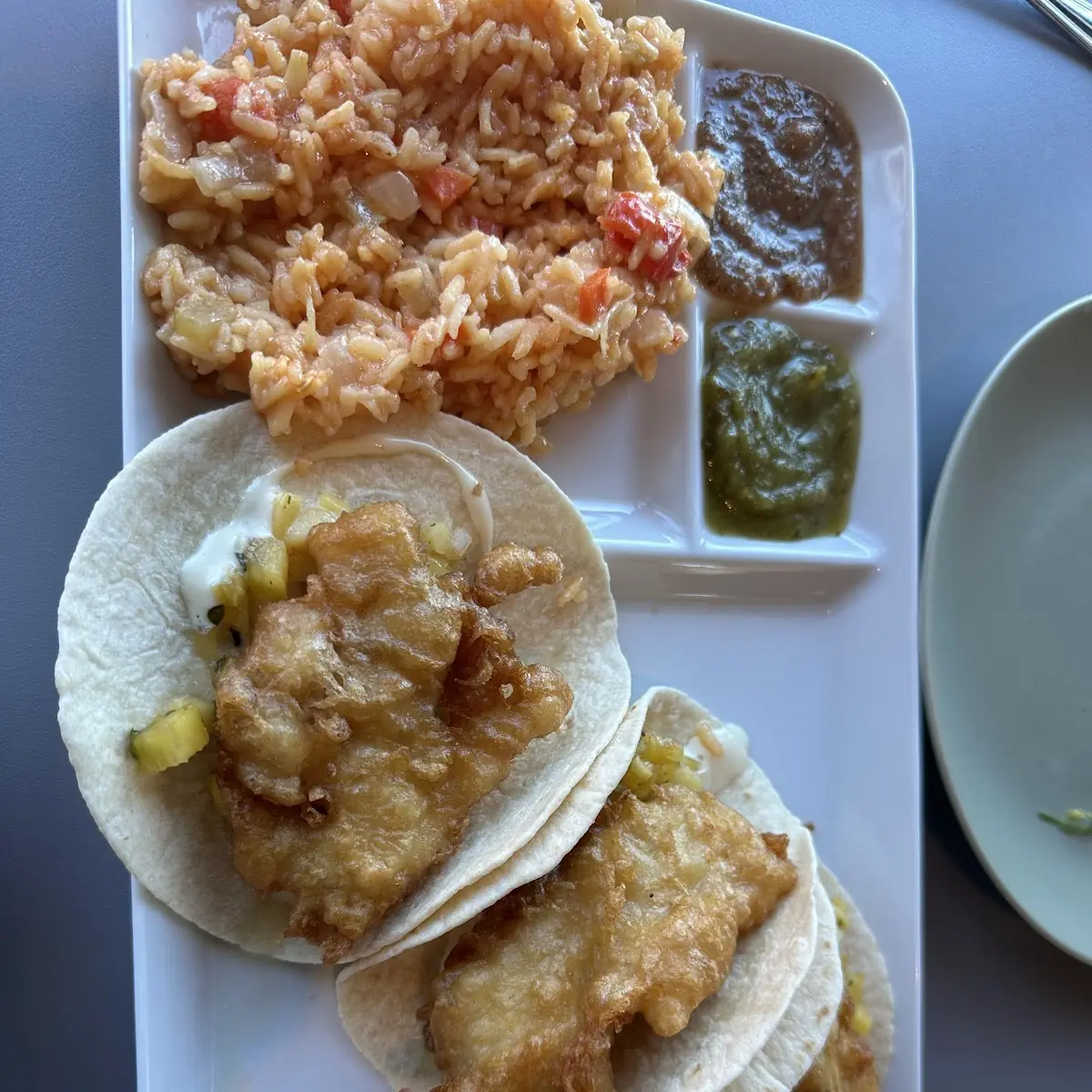 Fish Taco with Spanish Rice