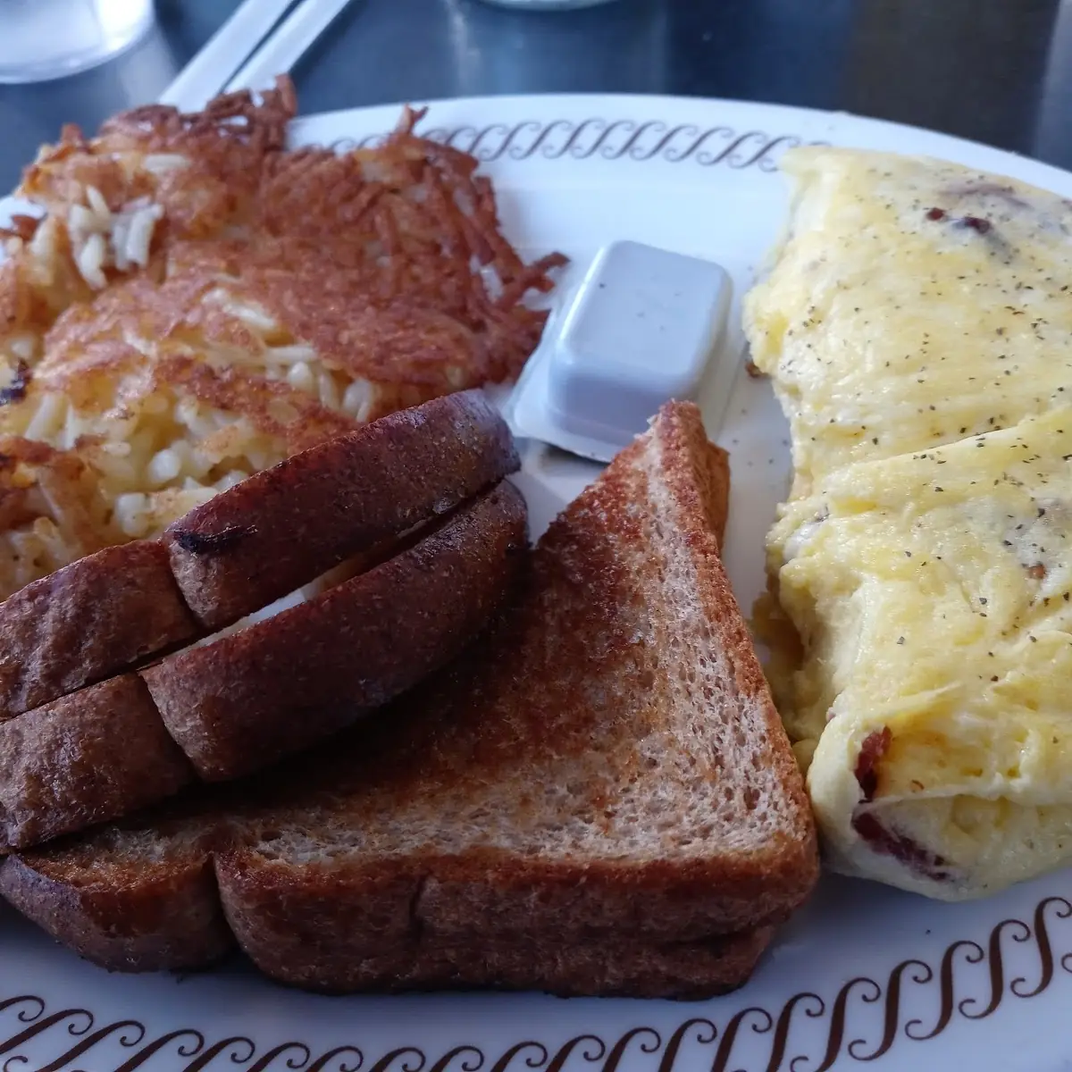 Hash Browns Eggs and Toast