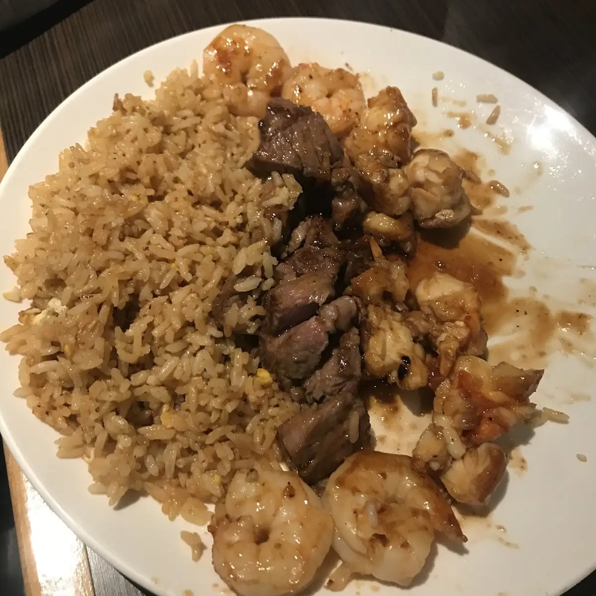 Steak and Shrimp with Fried Rice