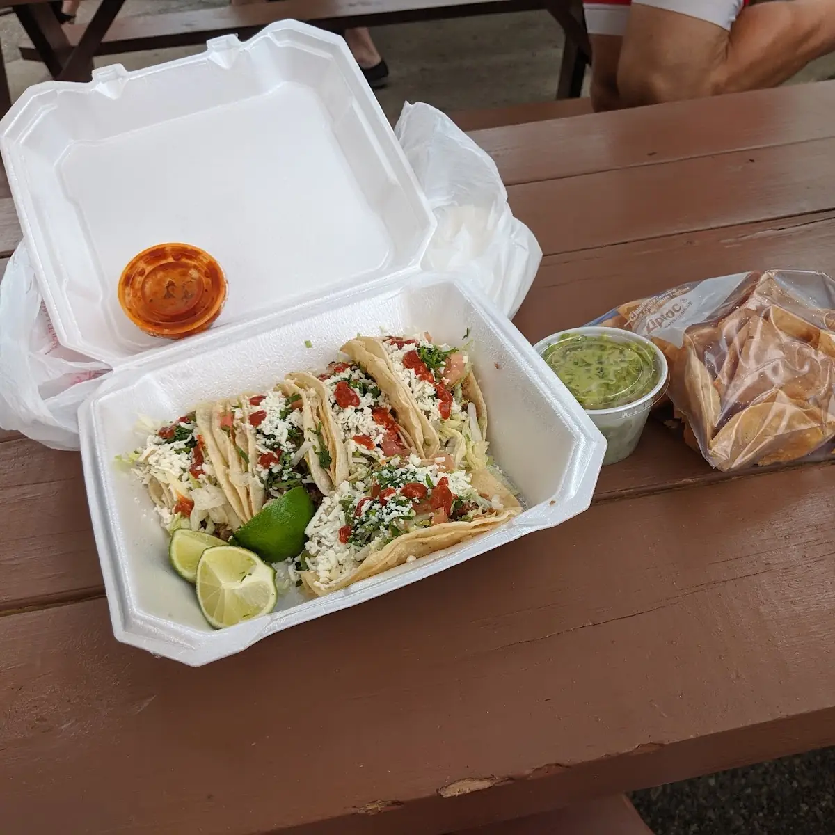 Ground Beef Taco and Chips with Guacamole