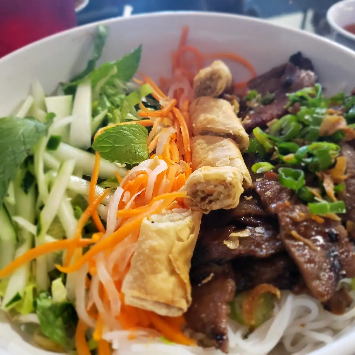 Vermicelli Noodle with BBQ Pork and Leg Roll