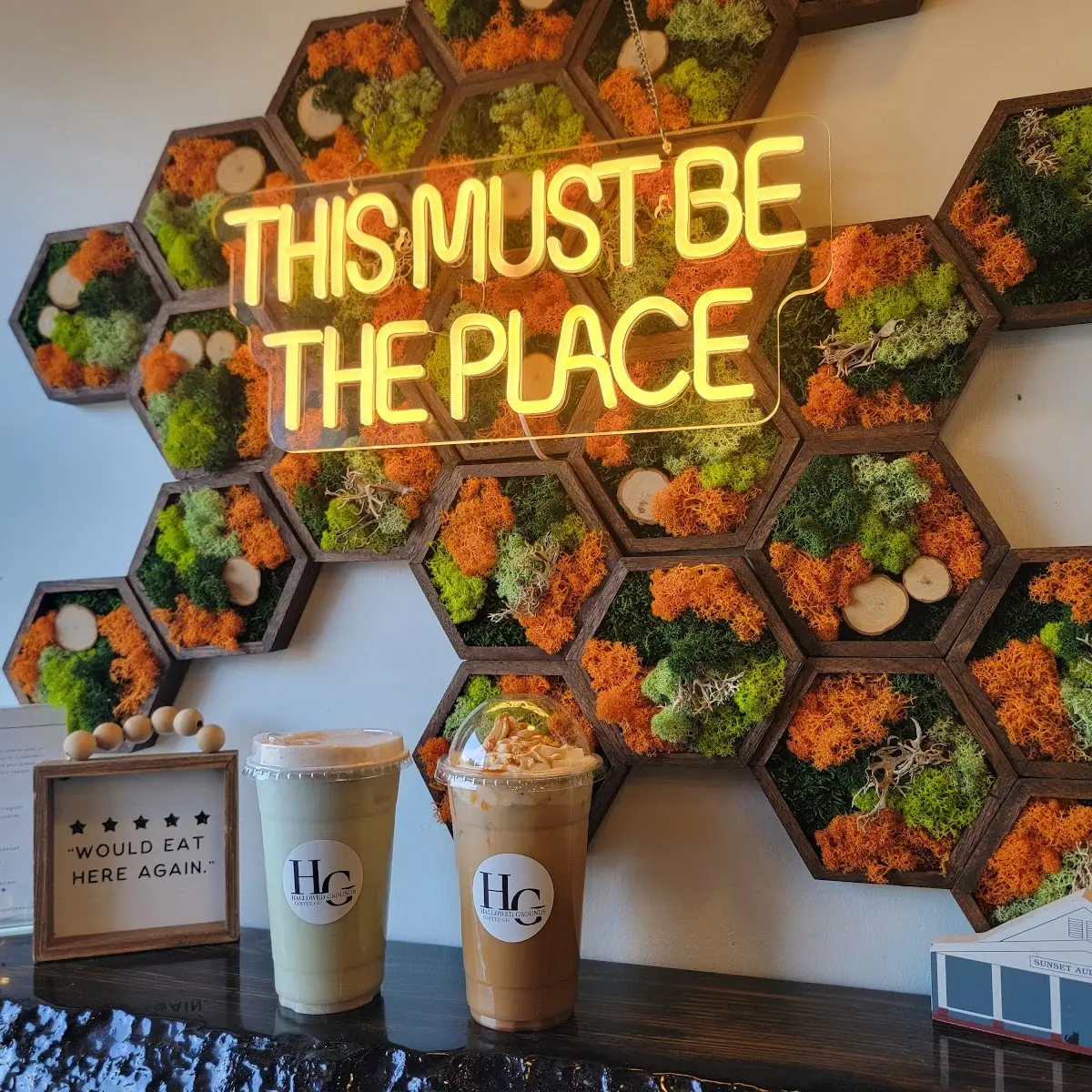 Maple Spiced Matcha and Pumpkin Pecan Pie Iced Macchiato