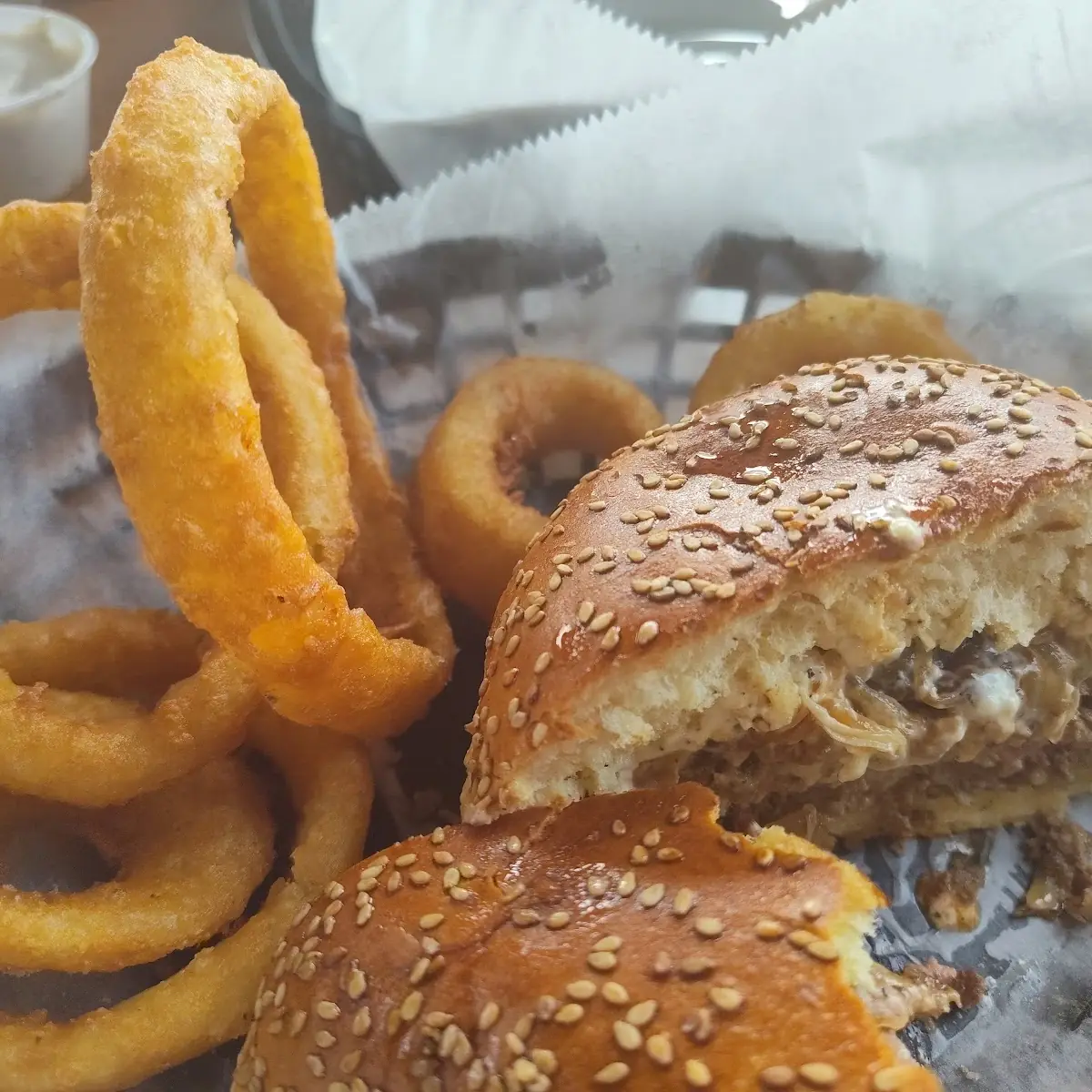 Black and Blue Burger and Fries