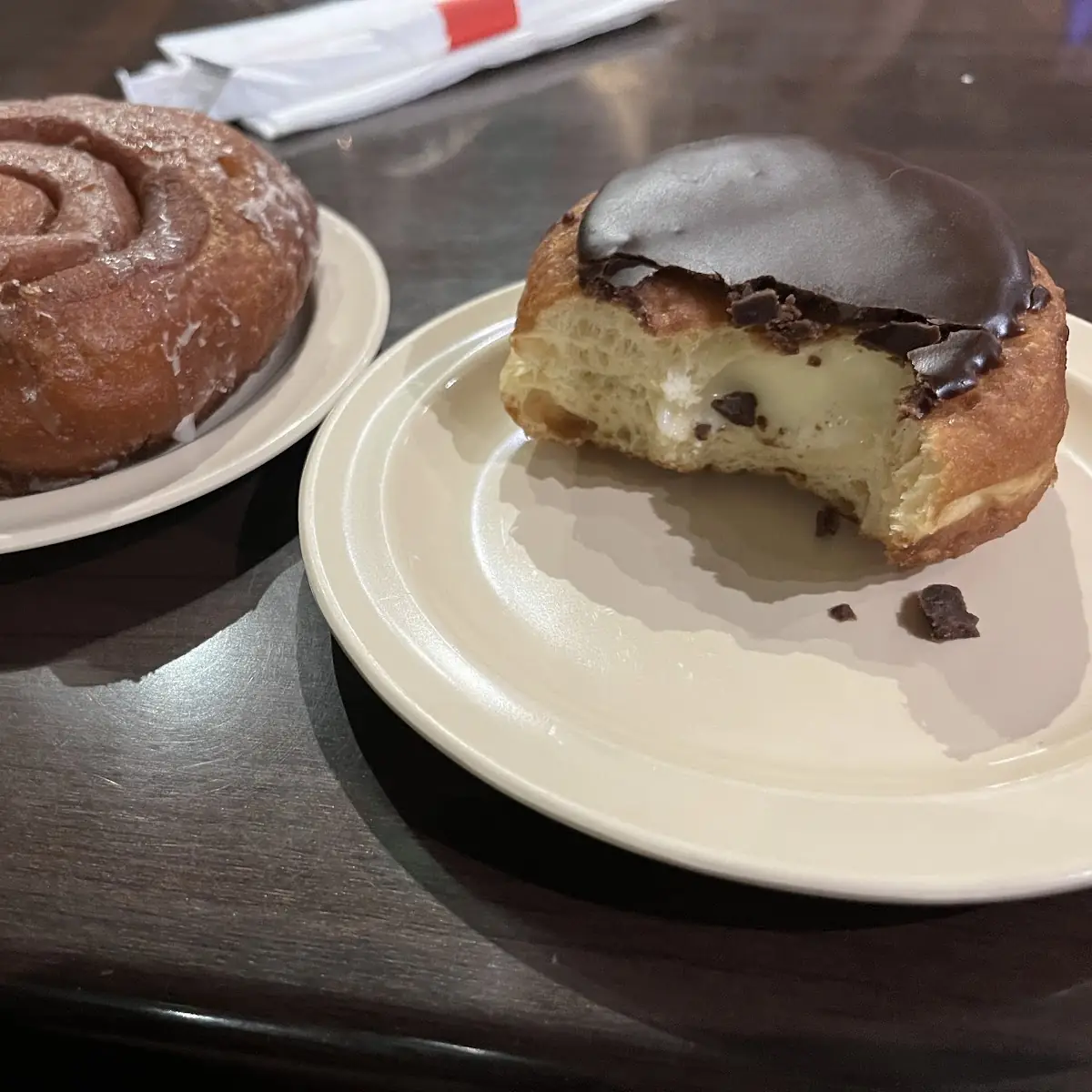 Cinnamon Roll Donut Boston Creme Donut