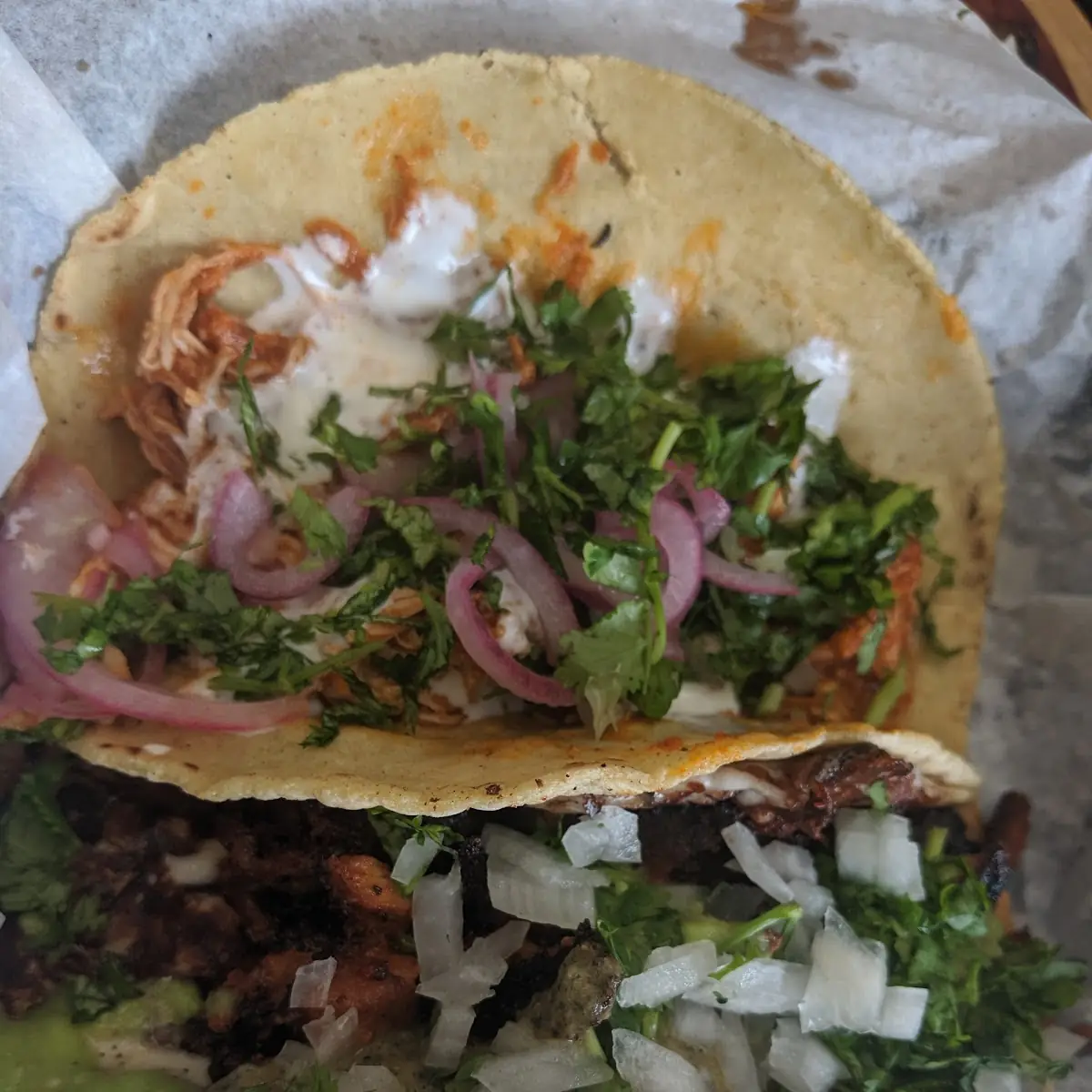 Pastor Quesadilla & Pollo Taco