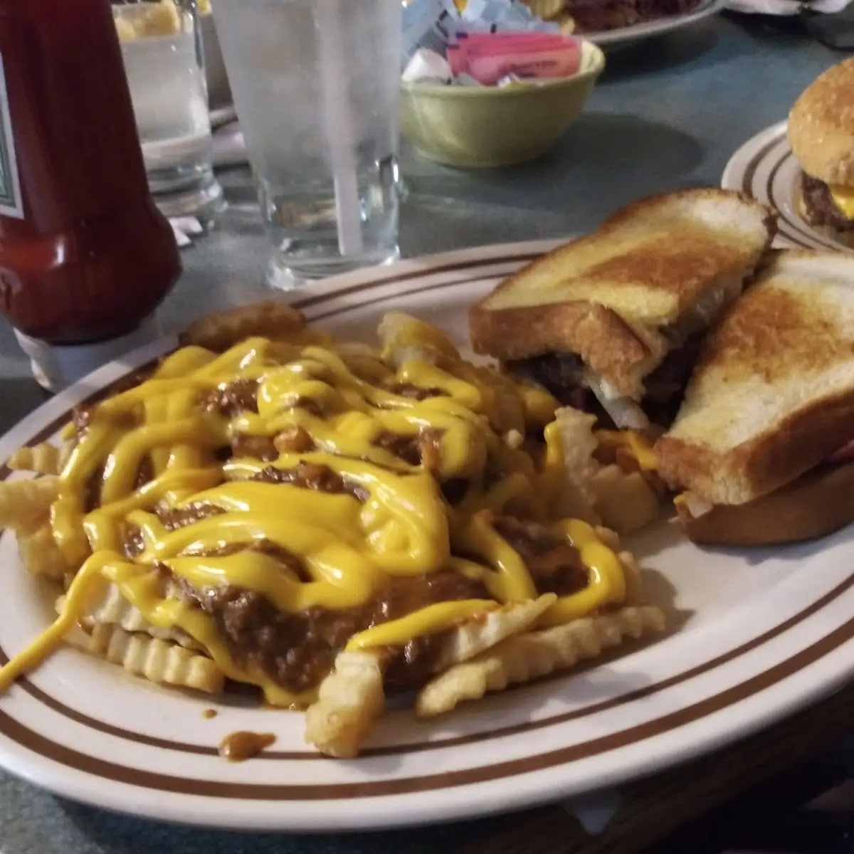 Patty Melt Burger and Fries