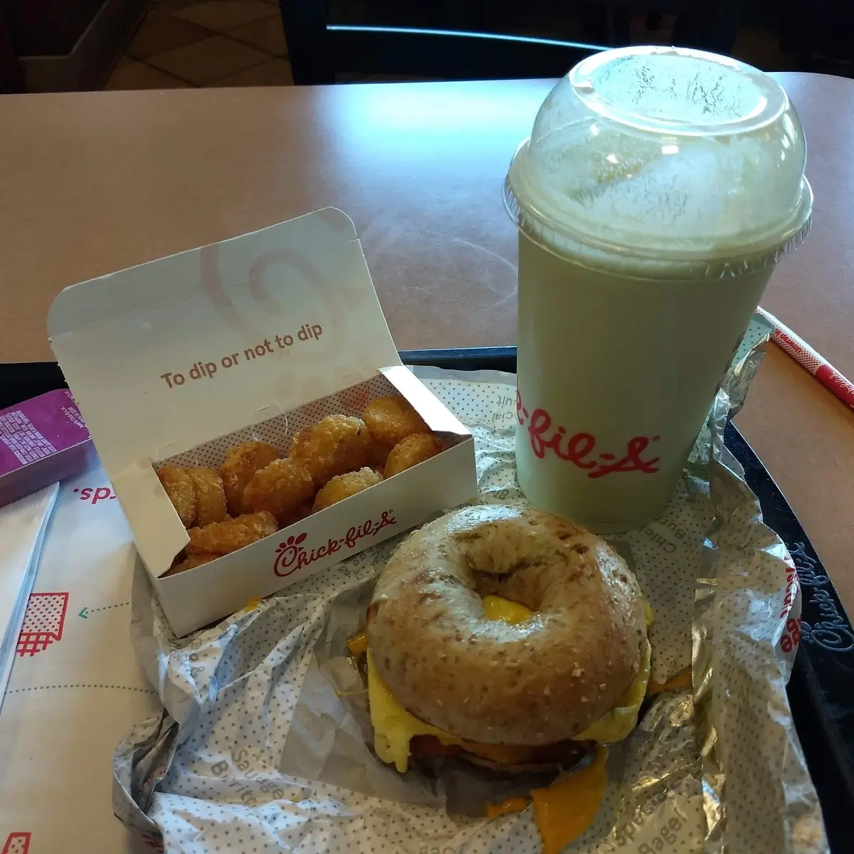 Bacon Egg Cheese Bagel with Frosted Key Lime