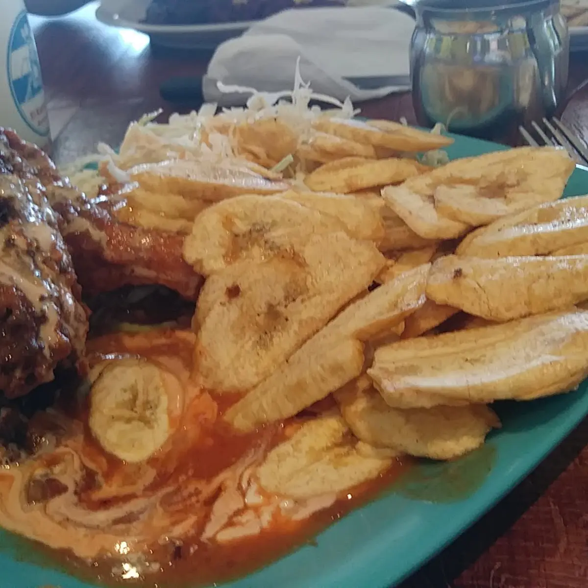 Fried Chicken with Green Plantains