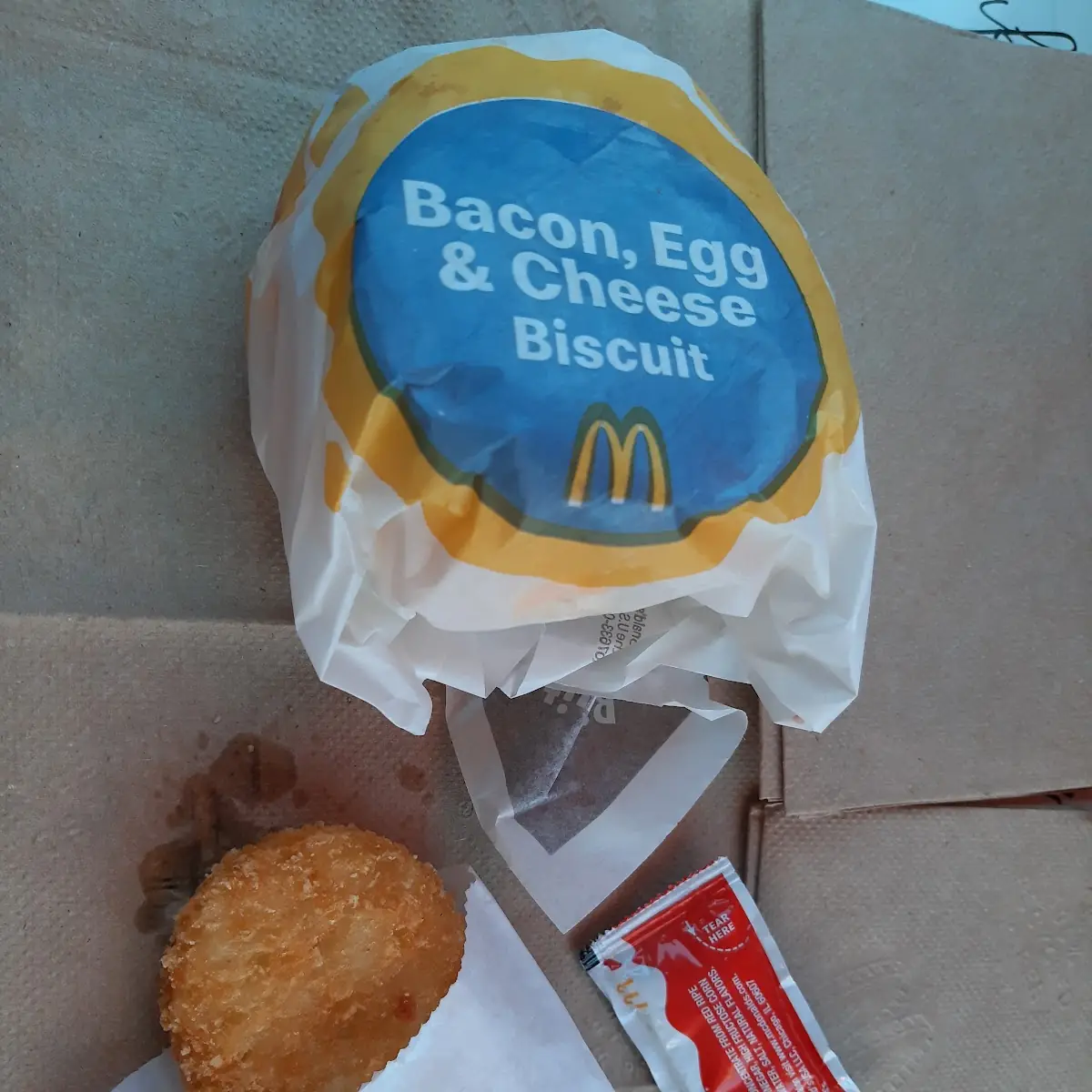 Hash Brown and Bacon Egg & Cheese Biscuit