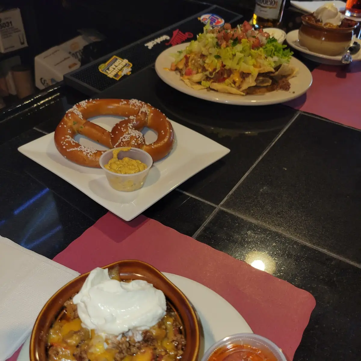 Chili Pretzel and Nachos Supreme