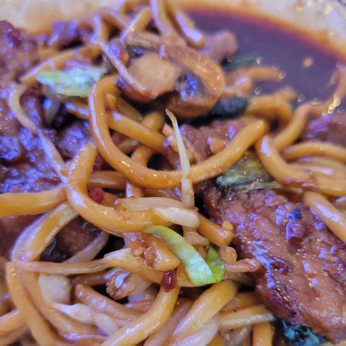 Mongolian Beef Mixed with Chow Mein