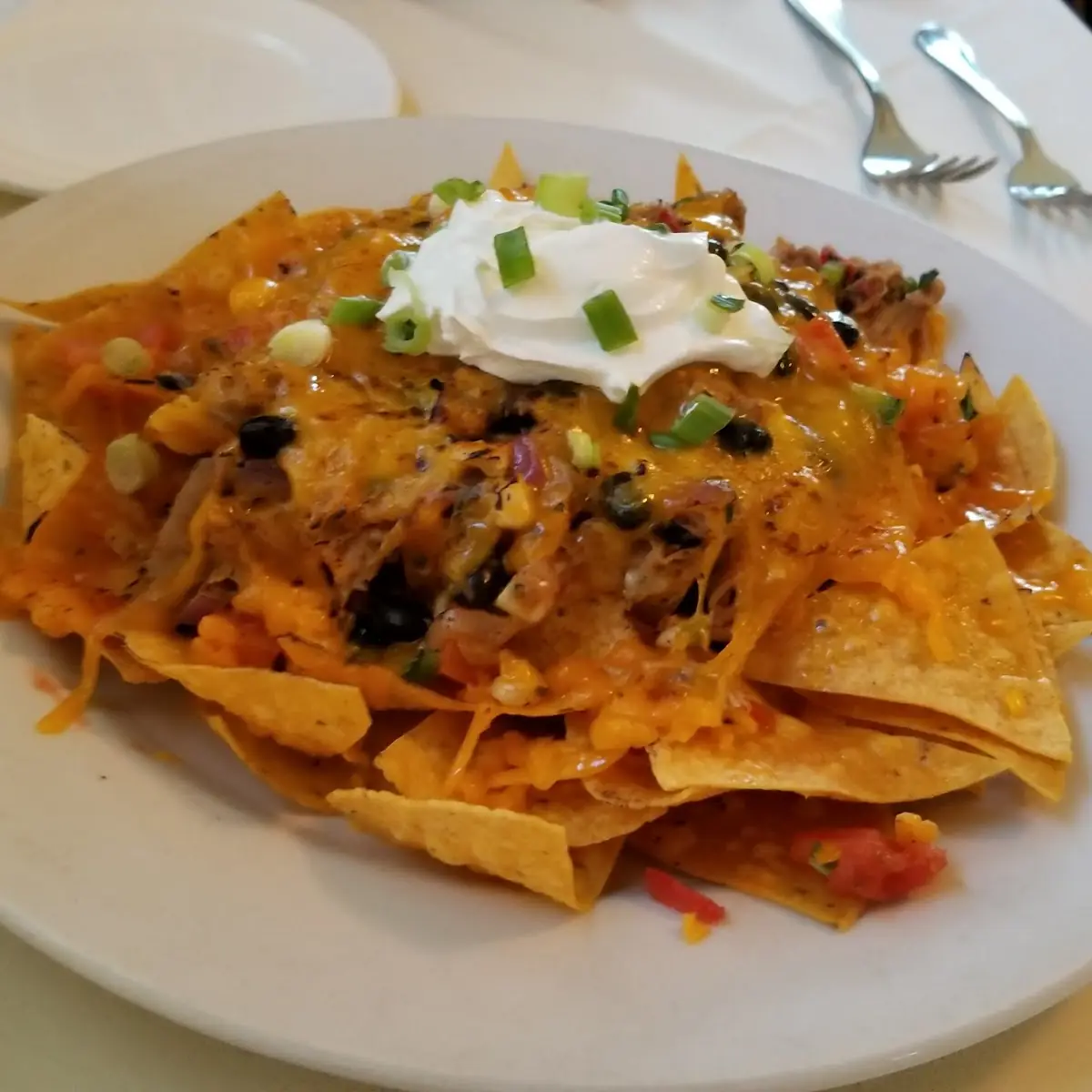 Whiskey Duck Nachos with Black Bean and Corn Salsa