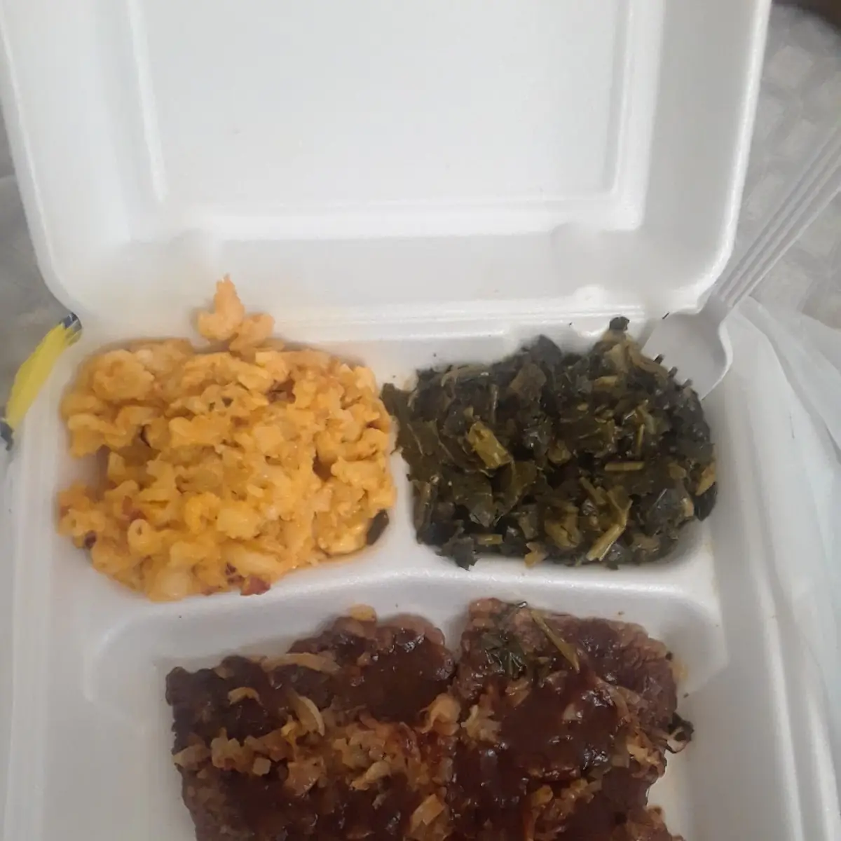 Steak Mac & Cheese Collard Greens