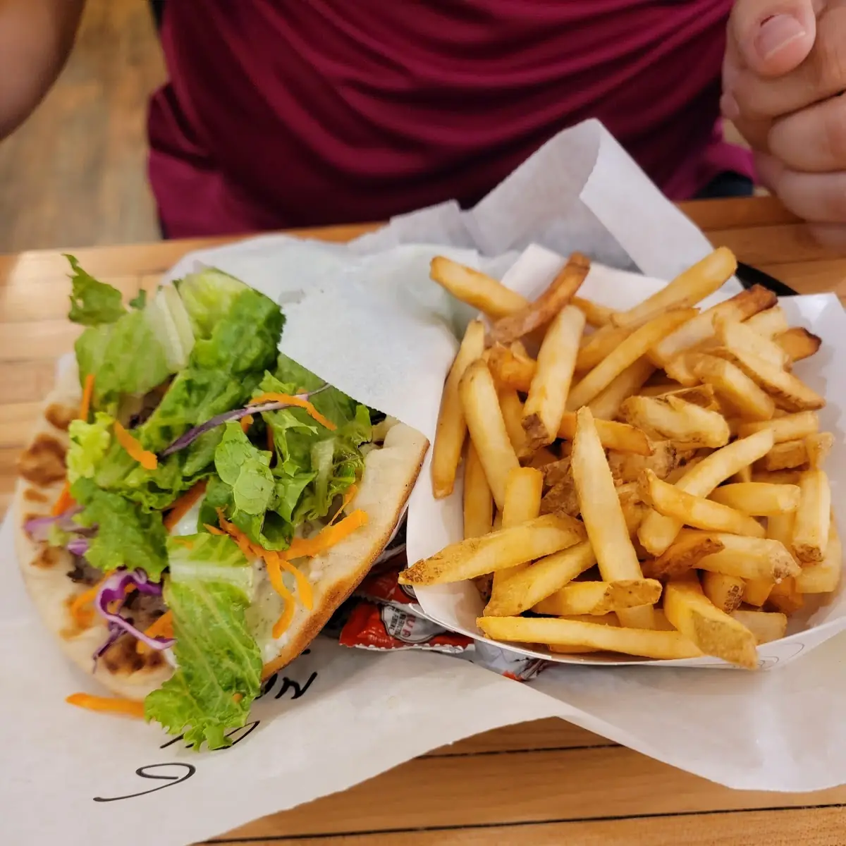 Falafel Wrap with Fries