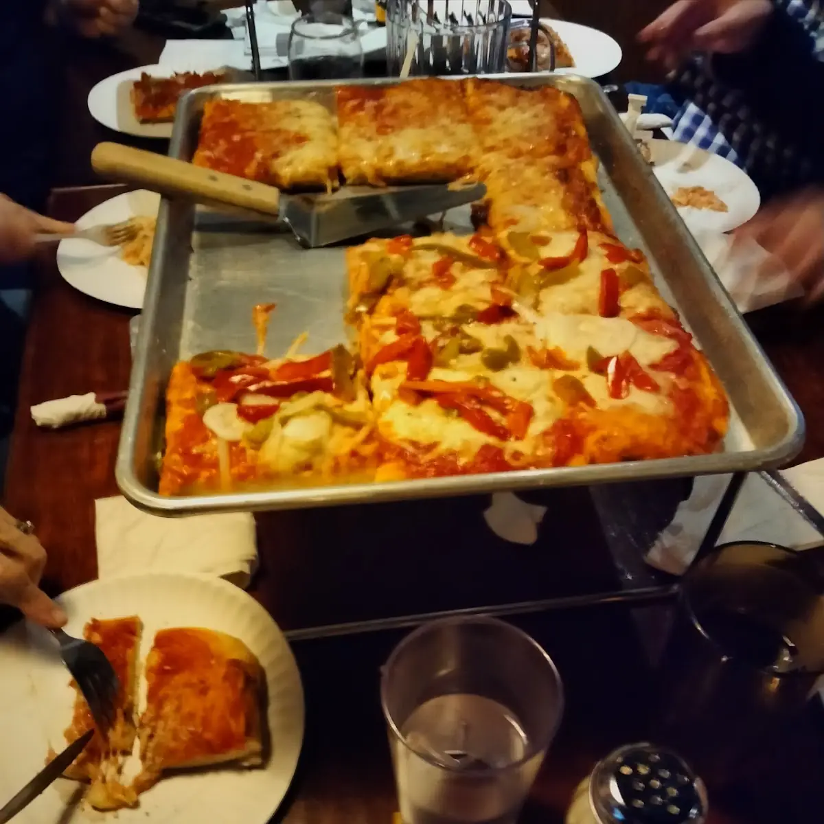 Half Tray Peppers and Onions Pizza