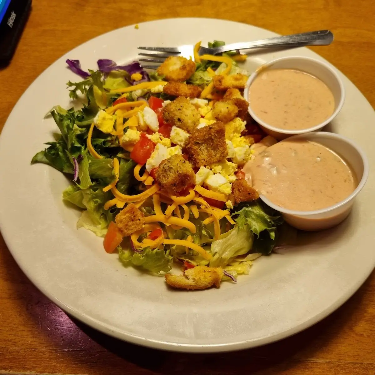 Double House Salad with Thousand Island Dressing