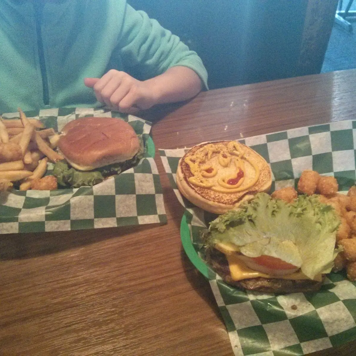 Cheese Burger and Tater Tots