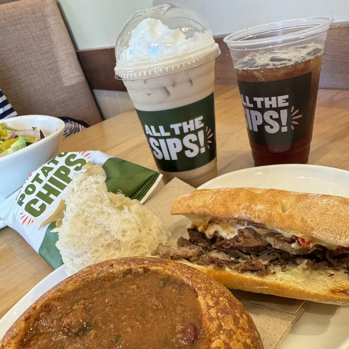 Hearty Fireside Chili & Chibatta Cheese Steak