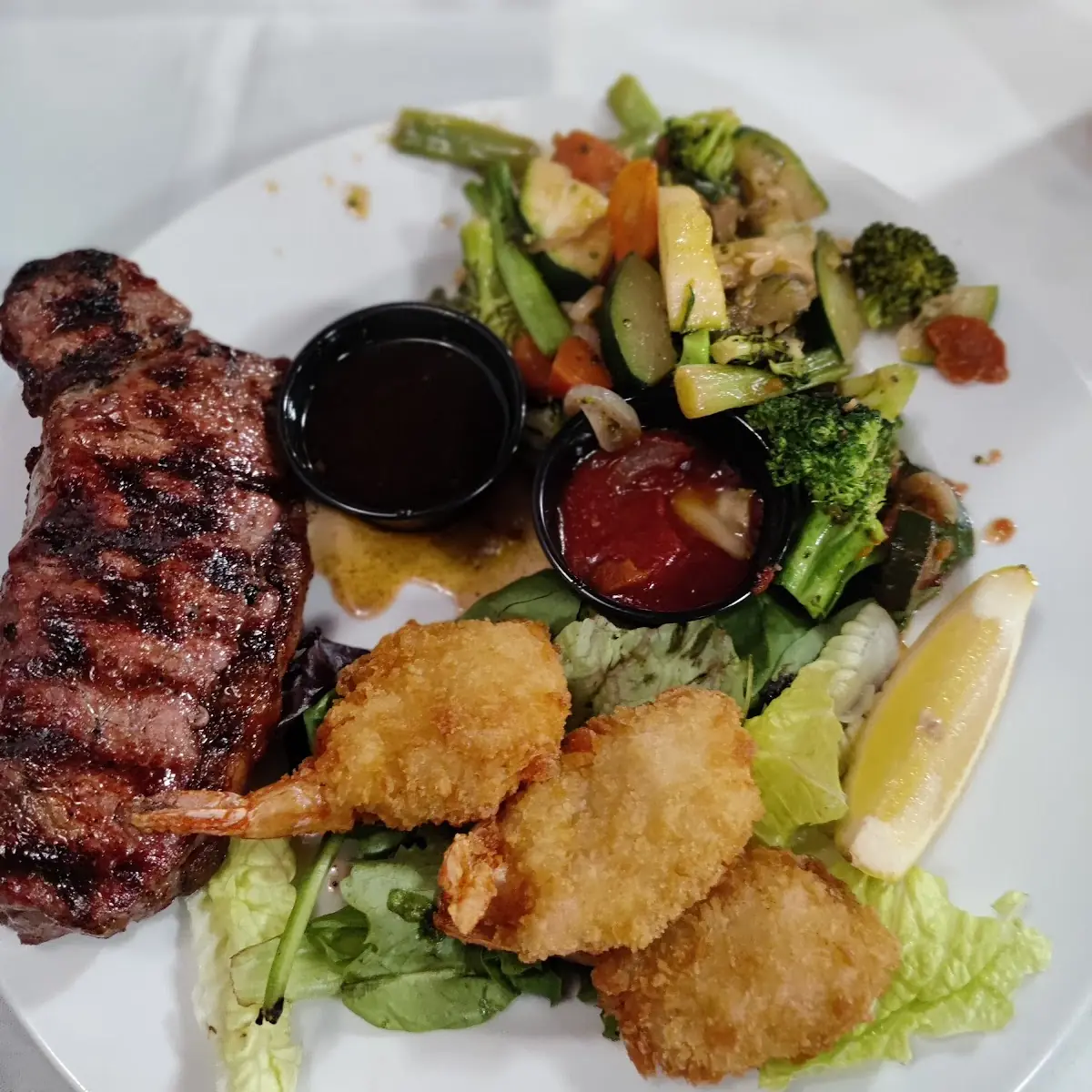 Top Sirloin Steak & Fried Shrimp
