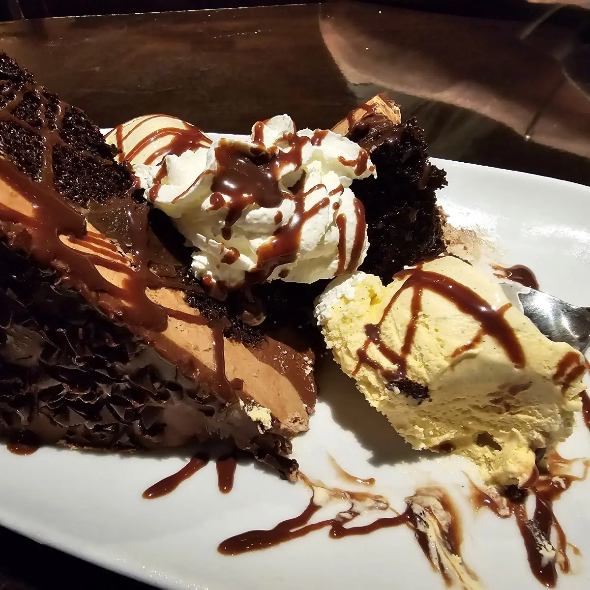 Chocolate Cake with Ice Cream